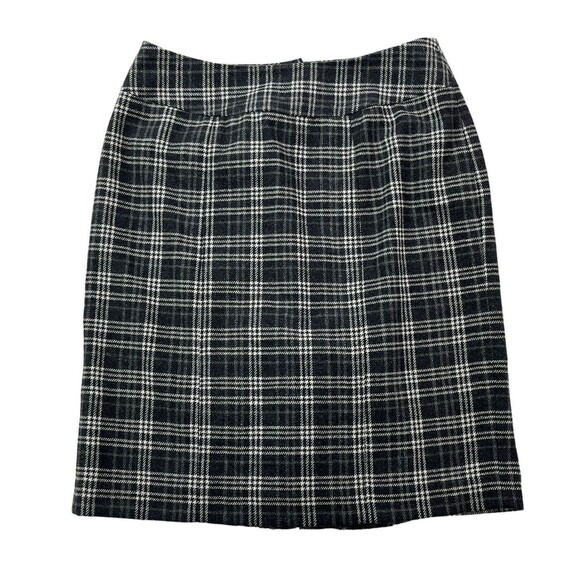Banana Republic Women's Size 4 Wool Blend Plaid Lined Pleated Ruffled Back Skirt - Picture 1 of 16